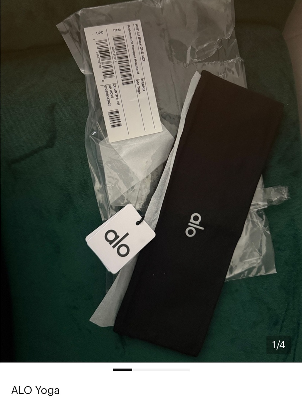 ALO Yoga Womens Black Performance Headband